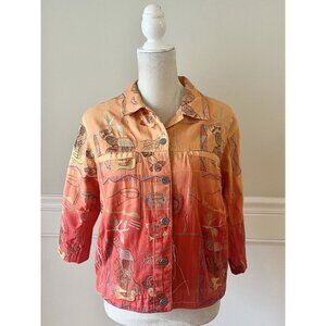 Drapers & Damons Petite M Prehistoric Theme Cotton Jacket NWOT